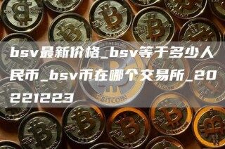 bsv最新价格_bsv等于多少人民币_bsv币在哪个交易所_20221223